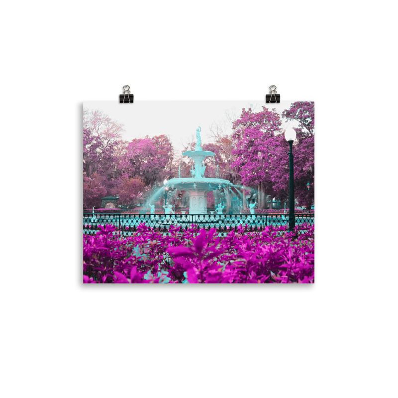 Pink Forsyth Park Fountain Print