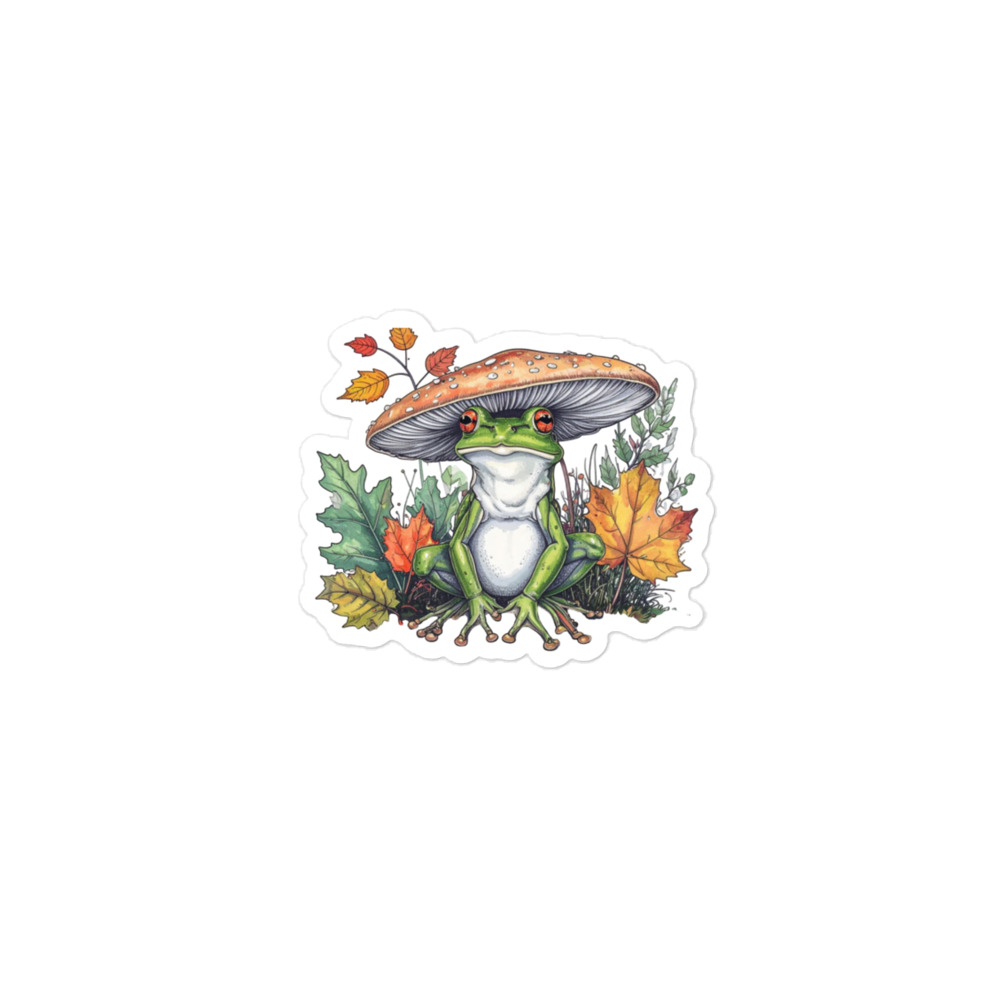 Frog Mushroom Autumn Sticker