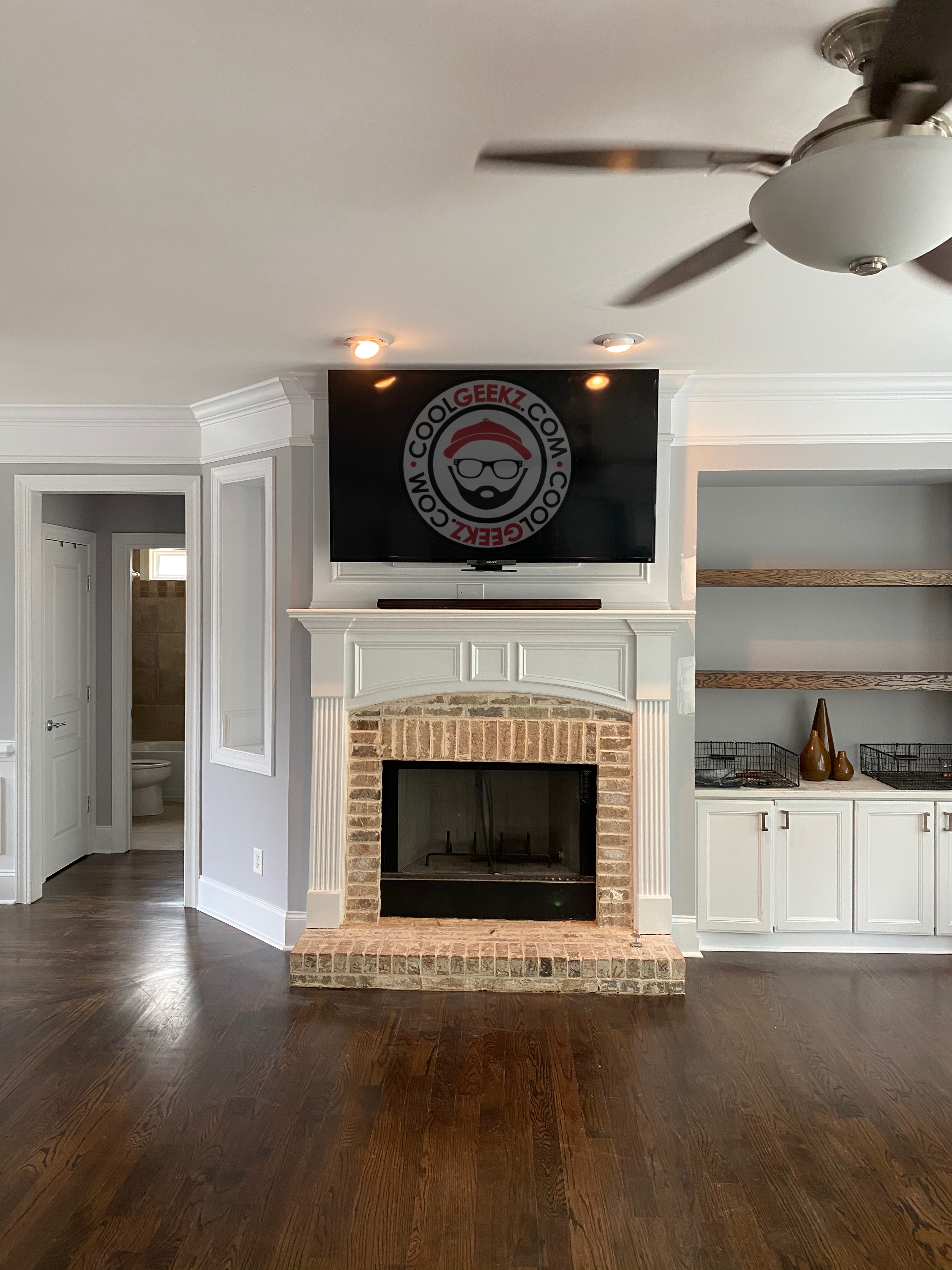 Fireplace Wire Free TV Install - Standard Drywall