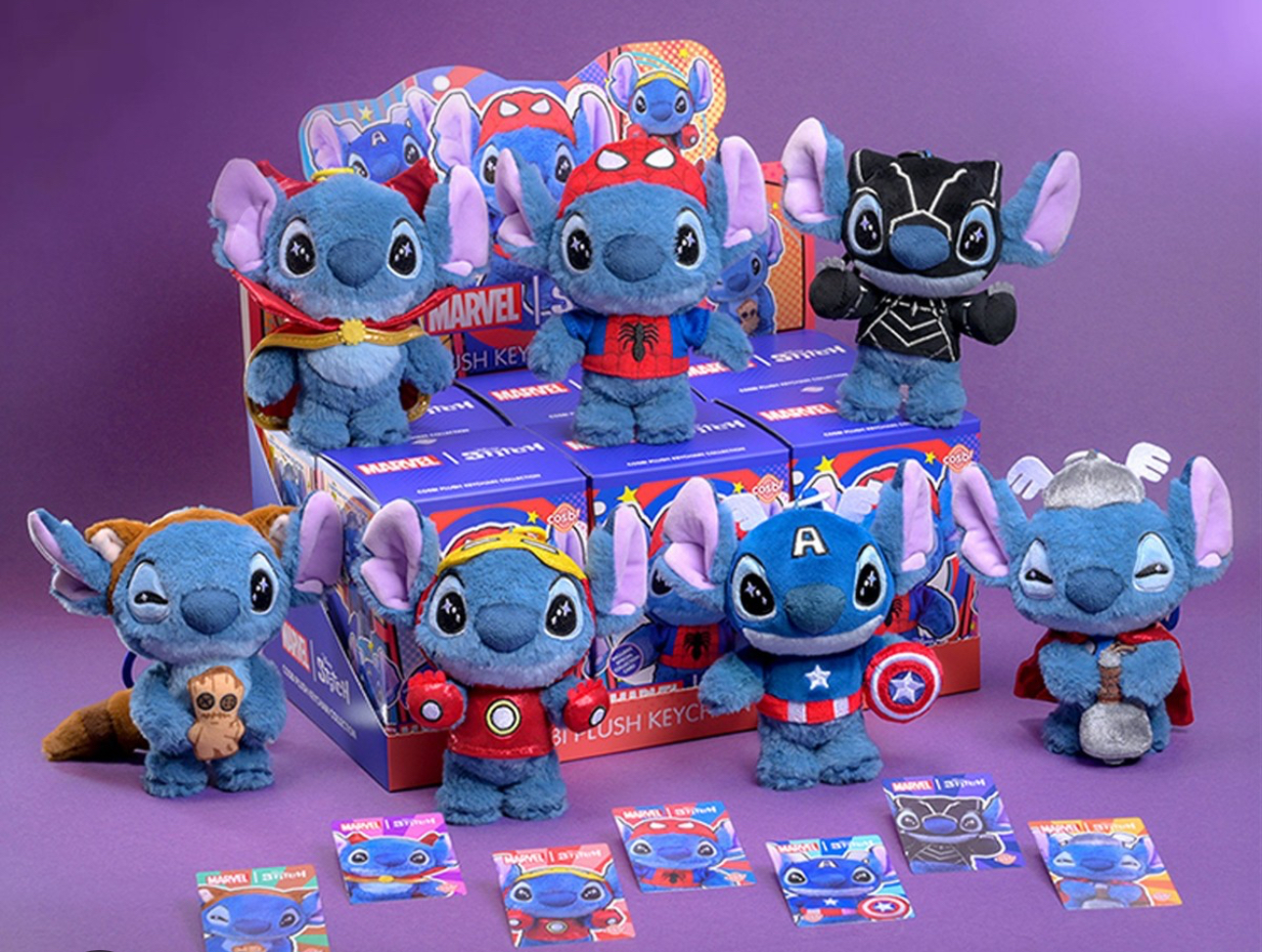 Stitch Marvel Plush Keychains