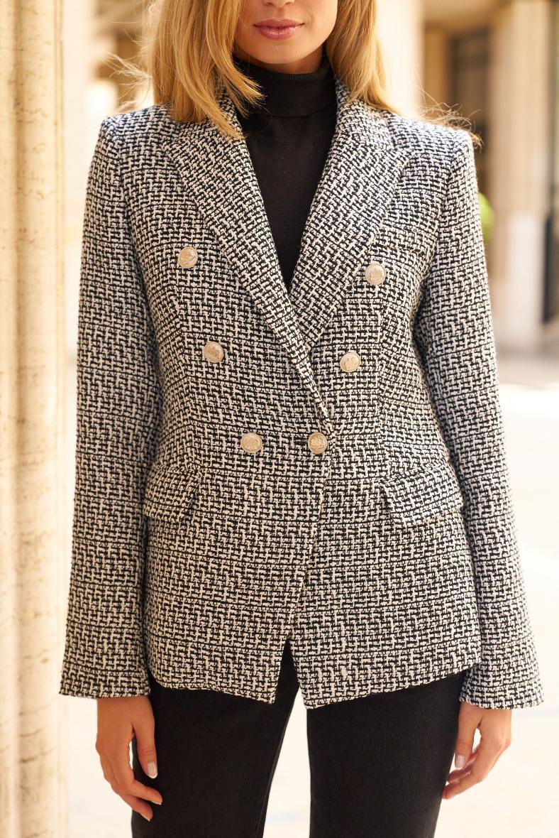 Women's Tweed Double-Breasted Blazer
