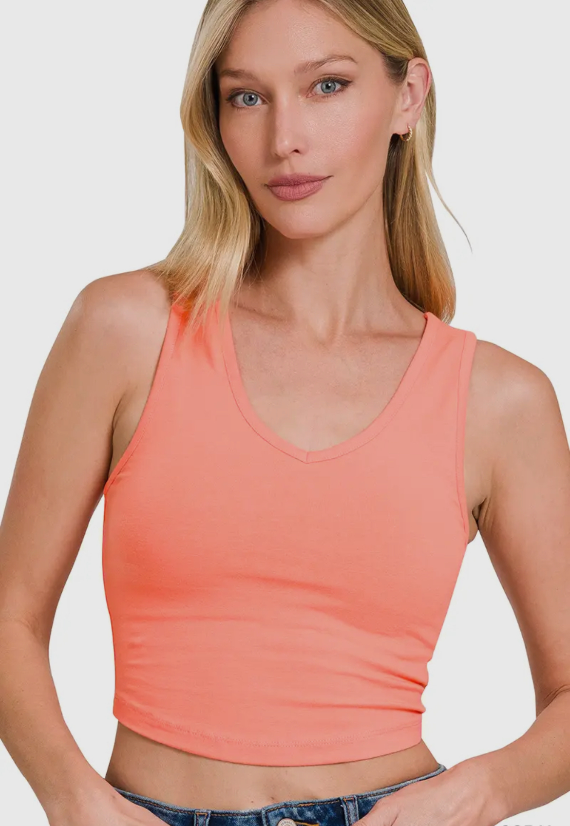 V-Neck  Essential Crop Top