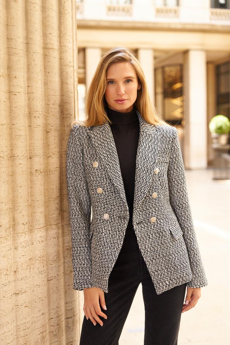 Women's Tweed Double-Breasted Blazer