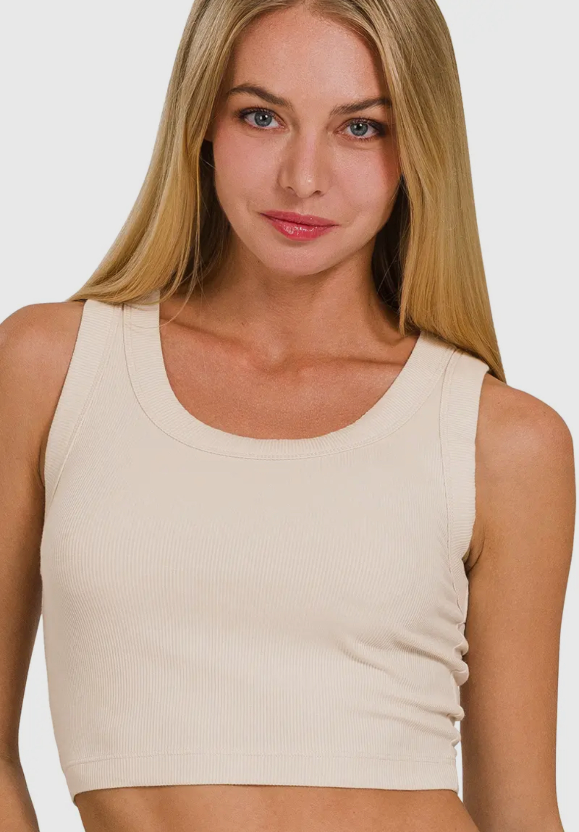  Ribbed Crop Tank Top