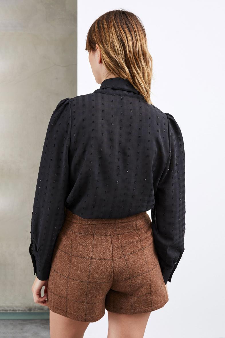 Black Bow Tie Blouse