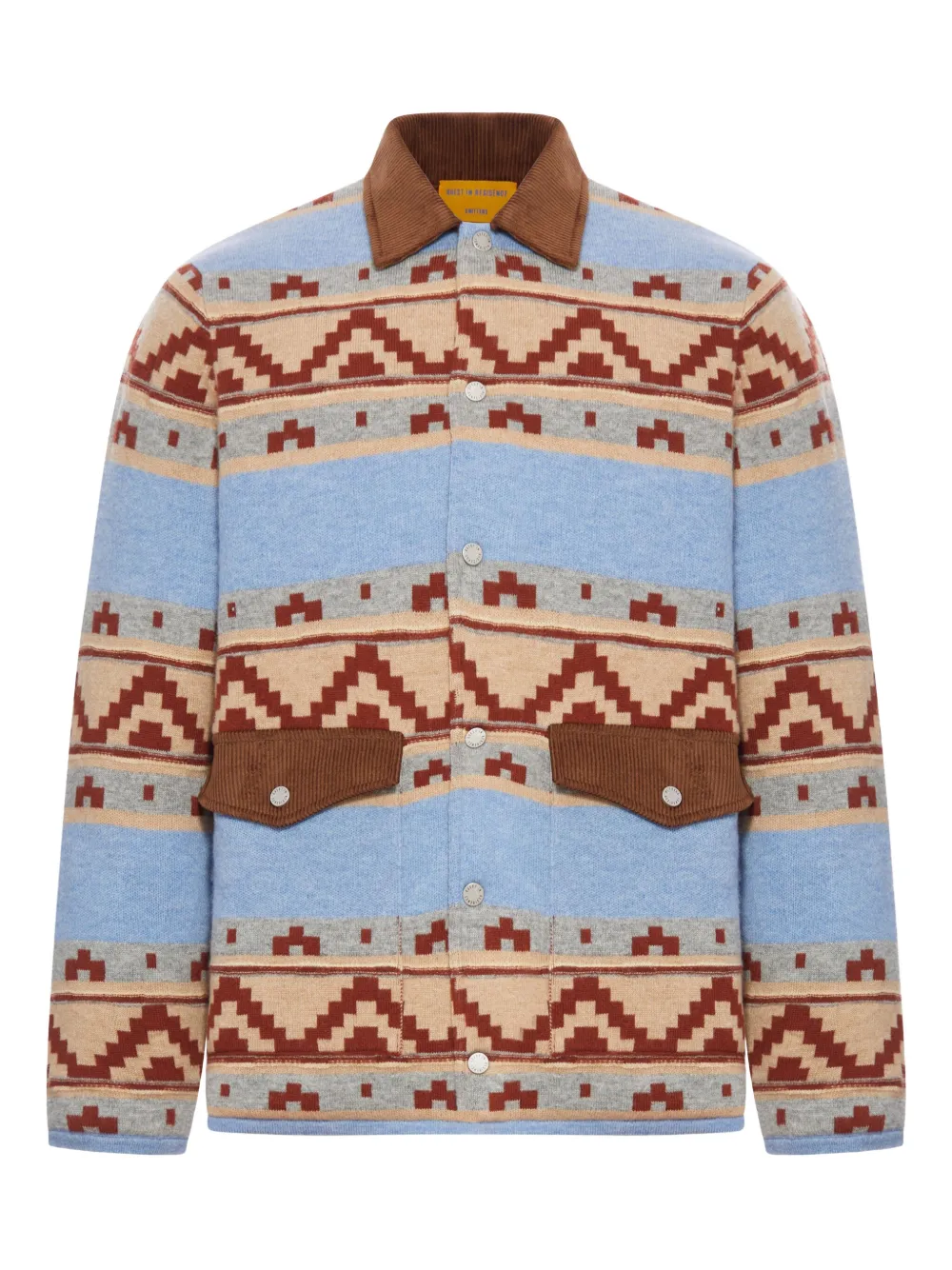 Guest In Residence  geometric-pattern wool jacket