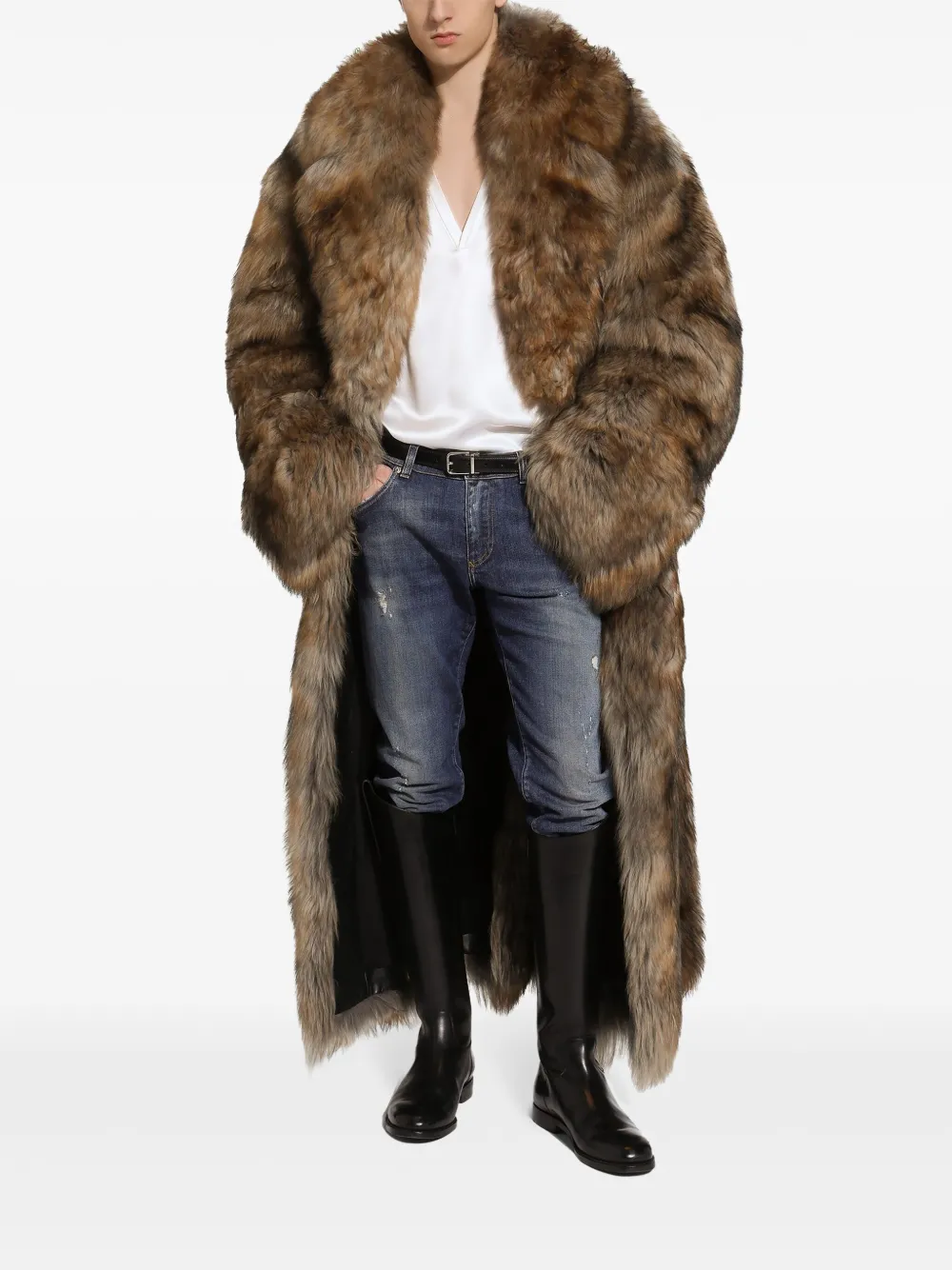 Dolce & Gabbana  shearling long coat 