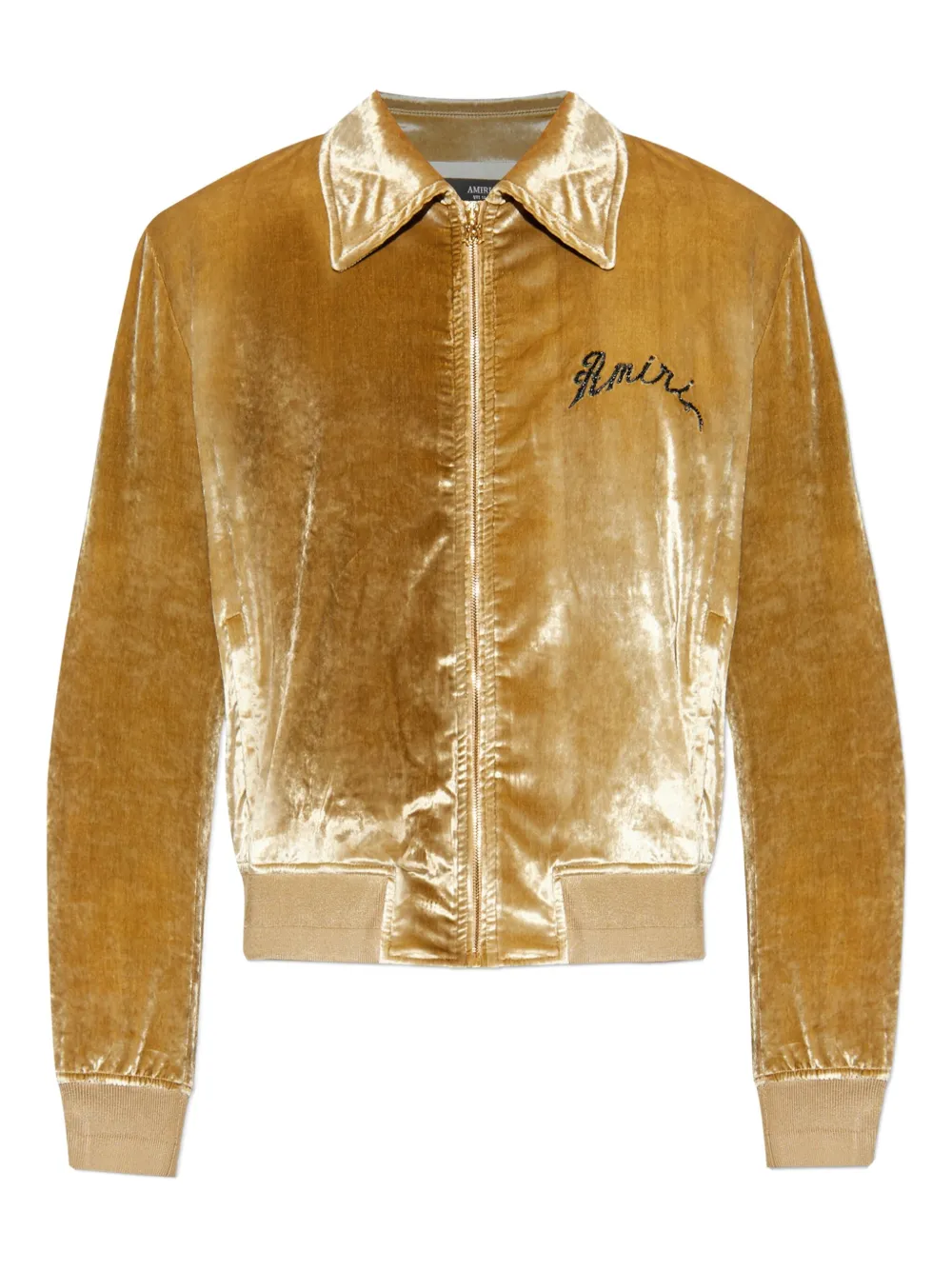 Golden Velvet Bomber Jacket