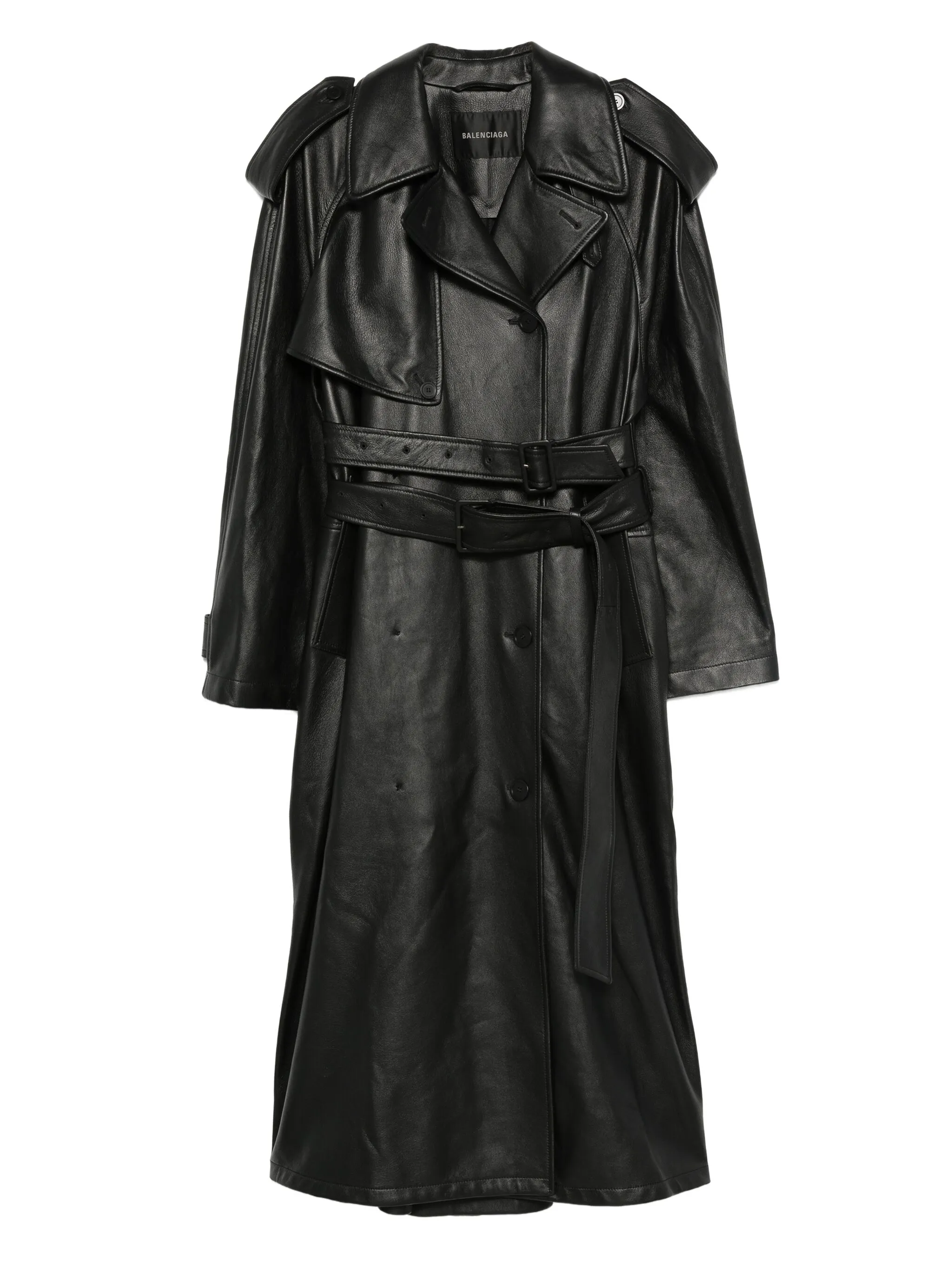 Balenciaga  belted leather trench coat
