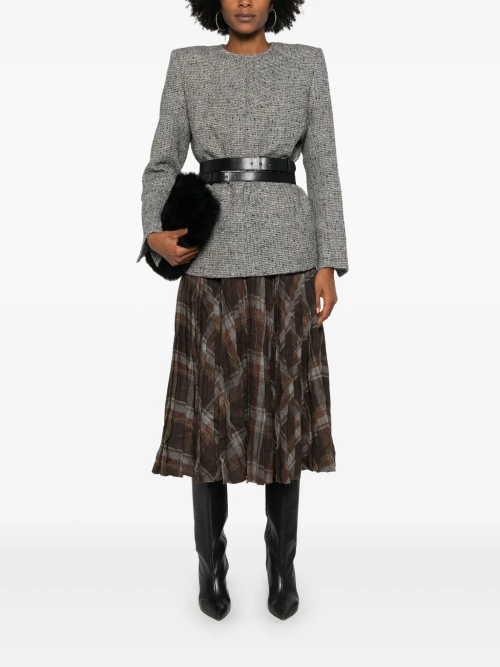 Balenciaga  pleated crease-effect midi skirt