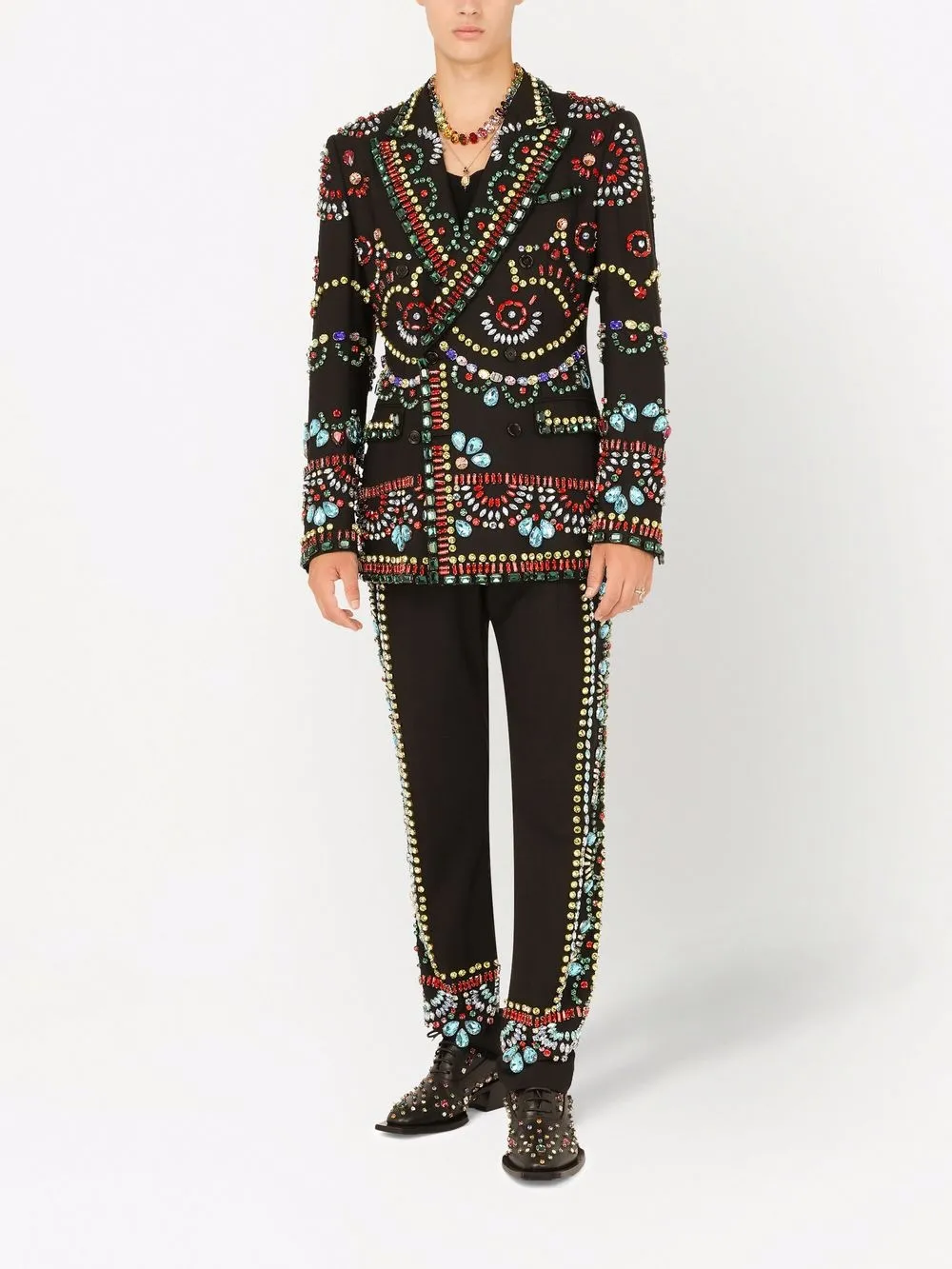 Dolce & Gabbana  Sicilia-fit embellished double-breasted blazer