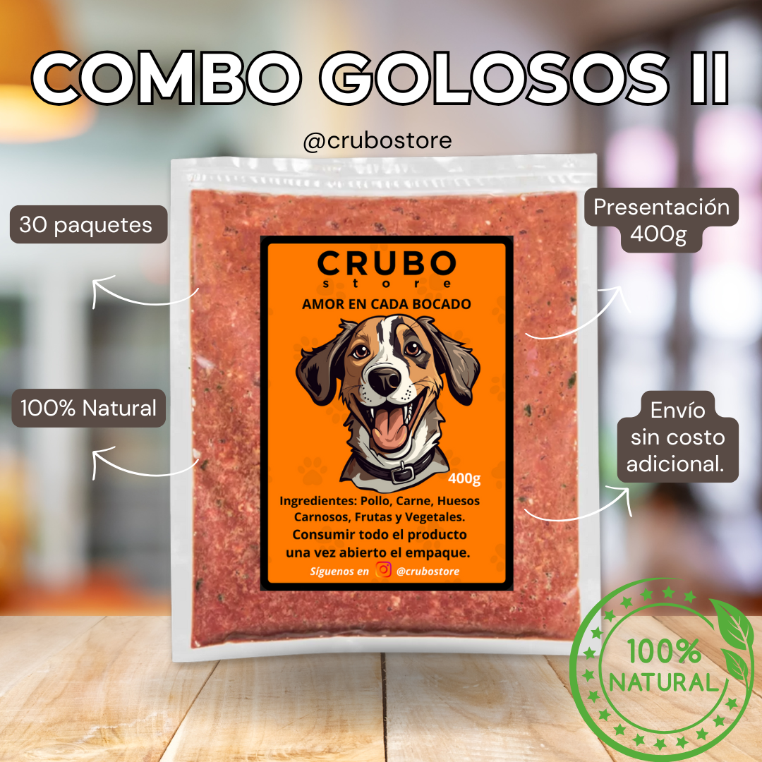 30 porciones de 400g Combo Golosos II - CRUBO BARF