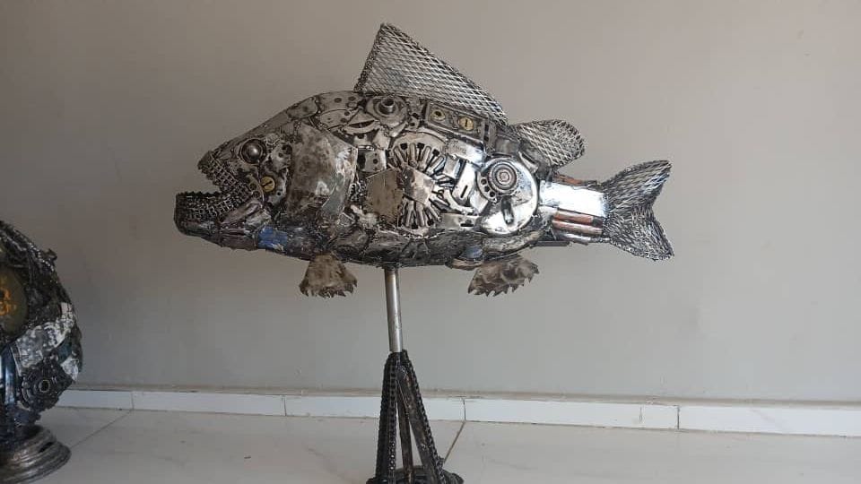 Car Parts Fish Sculpture