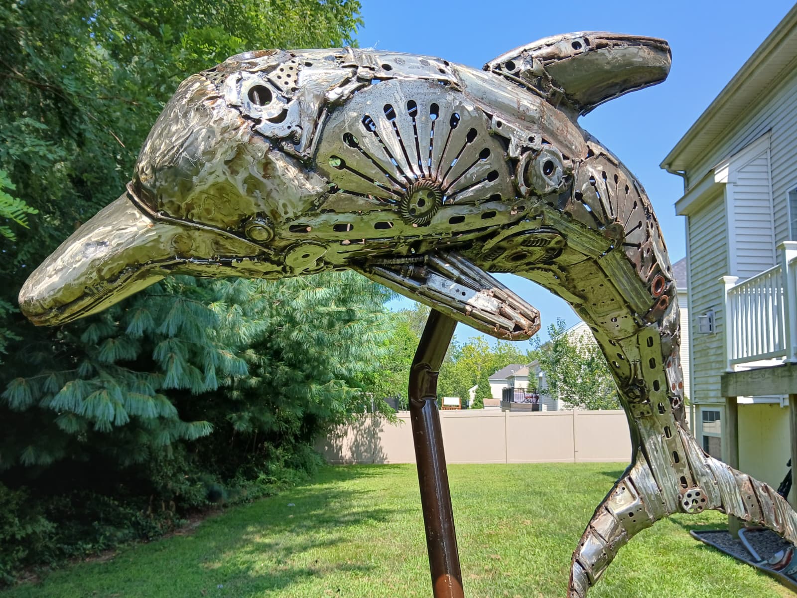 Car parts  Dolphin Sculpture