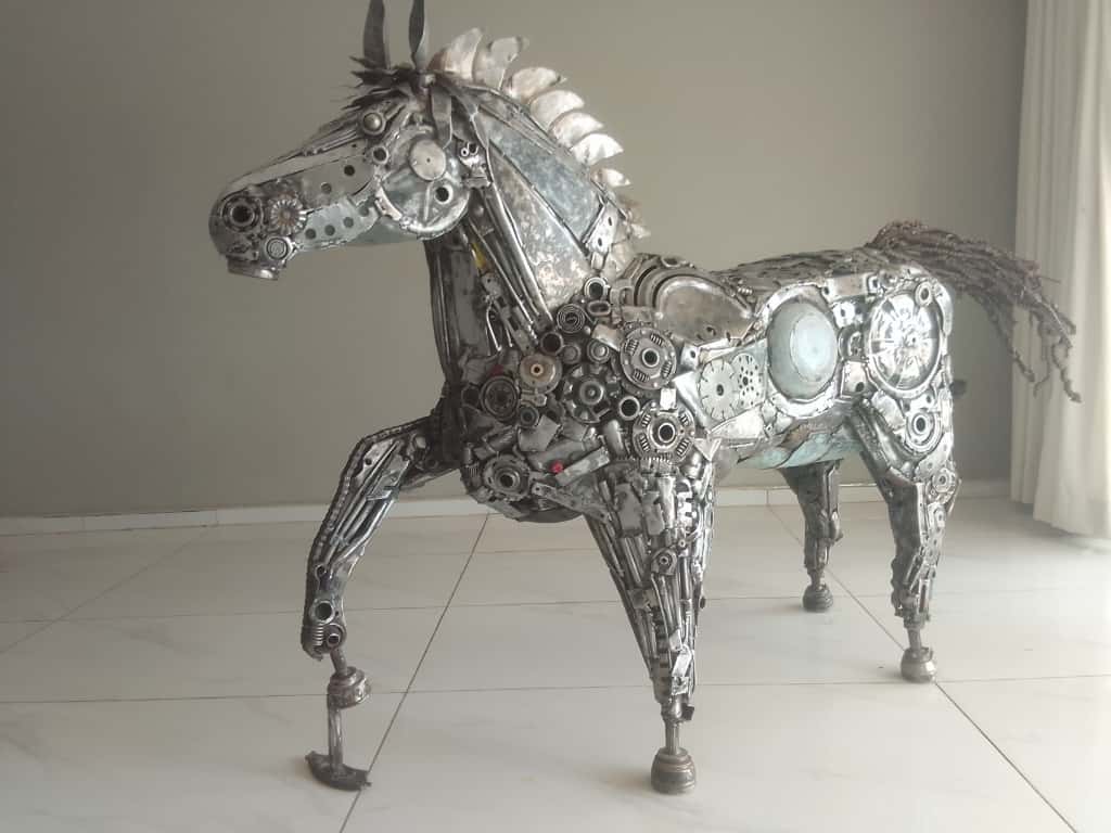 Car Parts Horse Sculpture