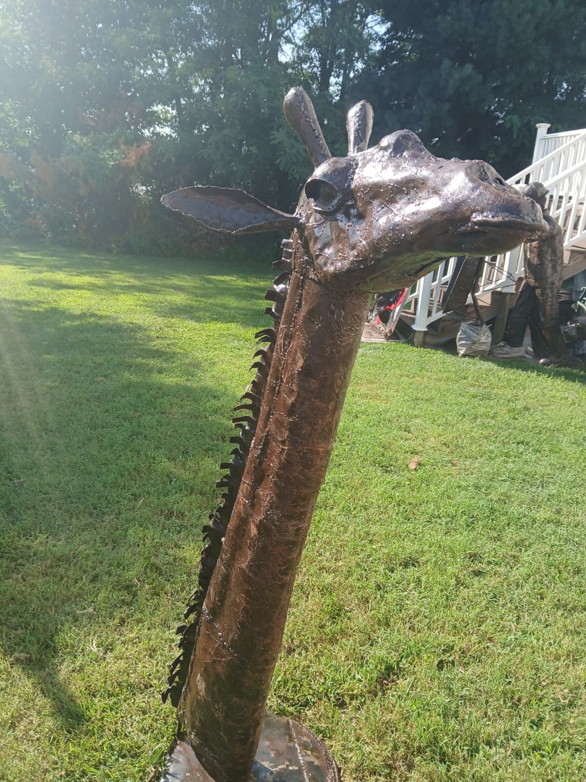 Car Parts  Giraffe Head Sculpture