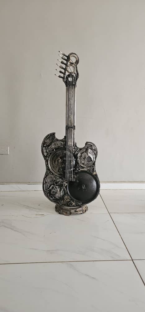 Steampunk Metal Guitar Sculpture