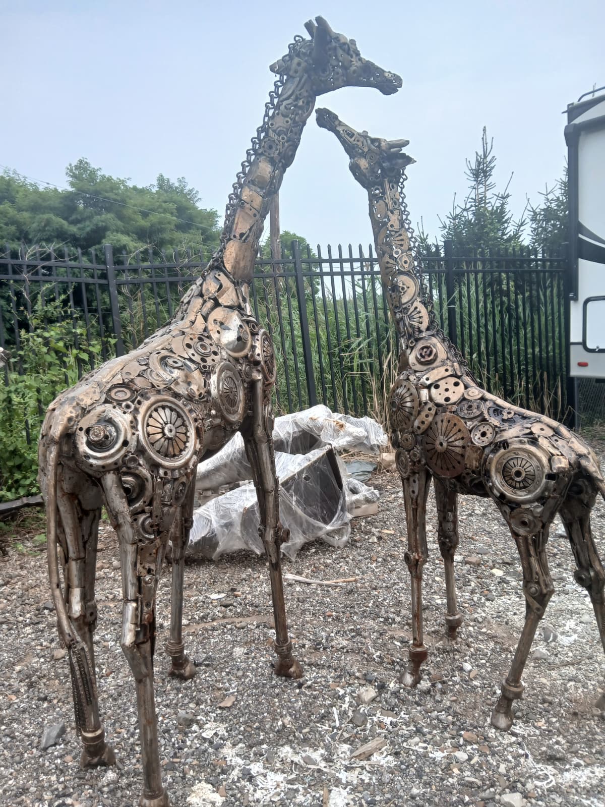 Car Part Giraffe Sculptures