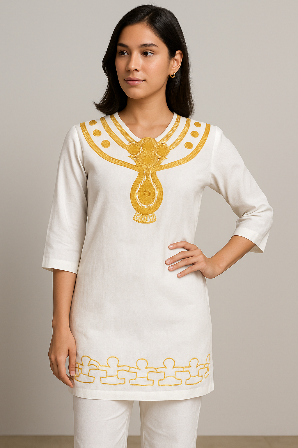 Bluson precolombino tecnica cadeneta y pasado