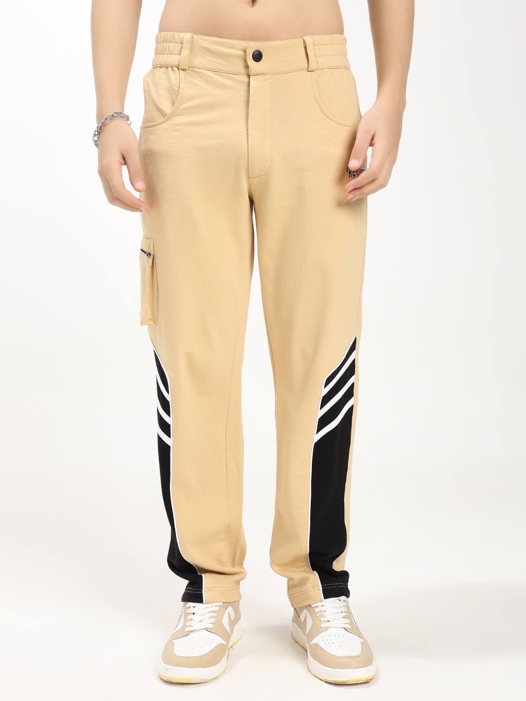 Beige Cargo Jogger Pants