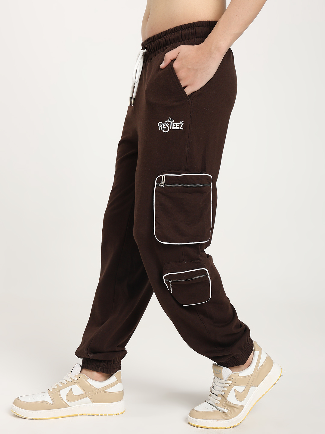 Brown Cargo Jogger Pants