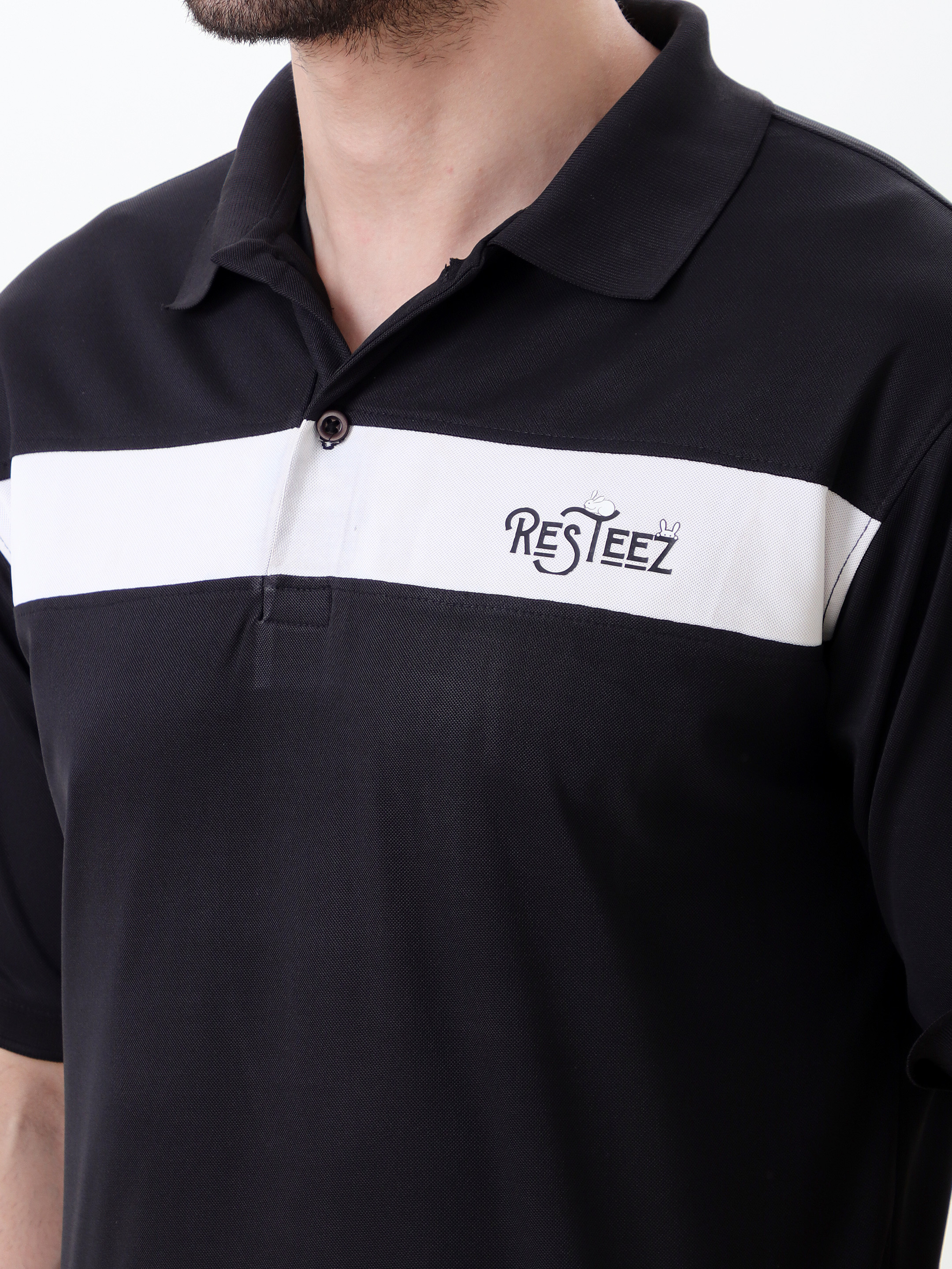 Black and White Polo Shirt