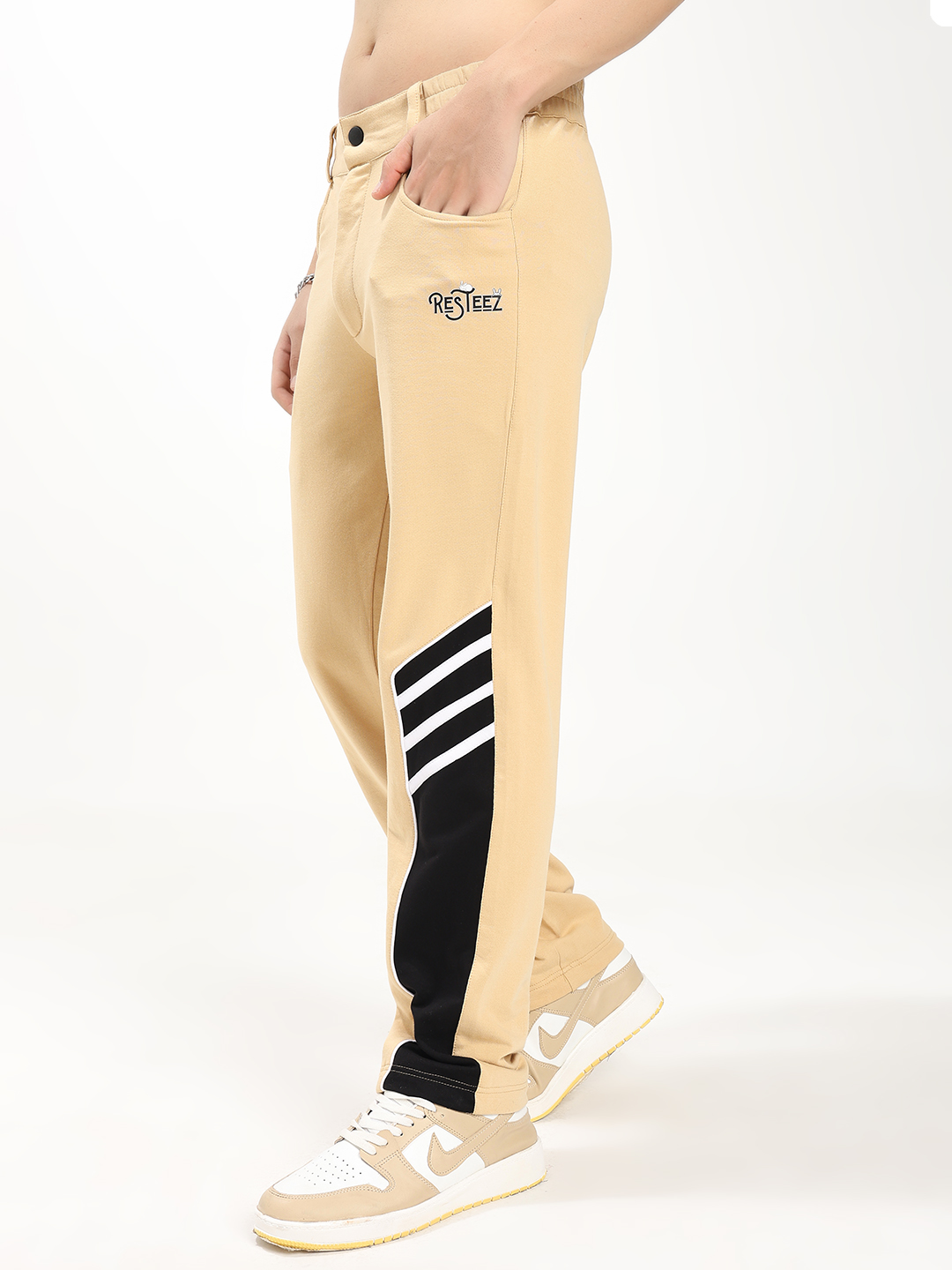 Beige Cargo Jogger Pants