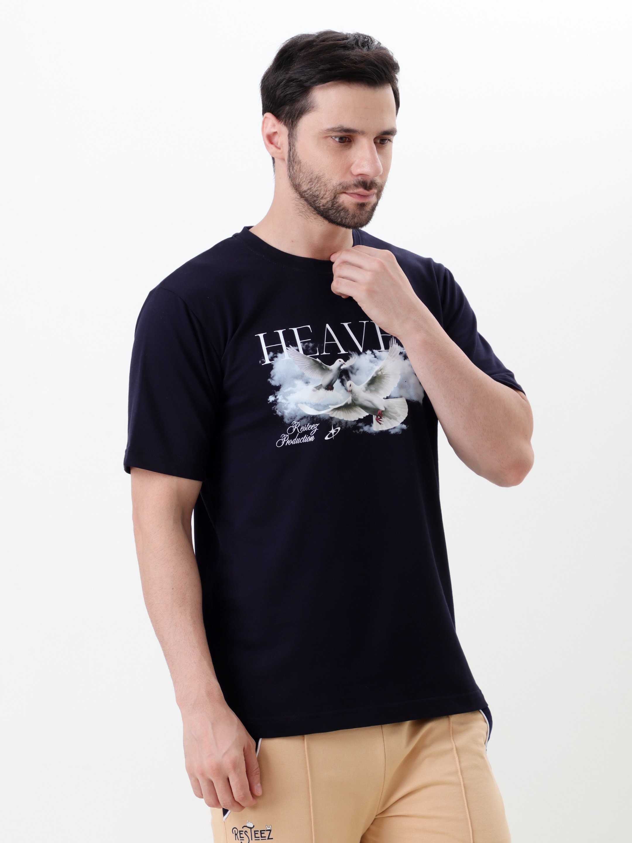 HEAVEN Printed Black T-Shirt