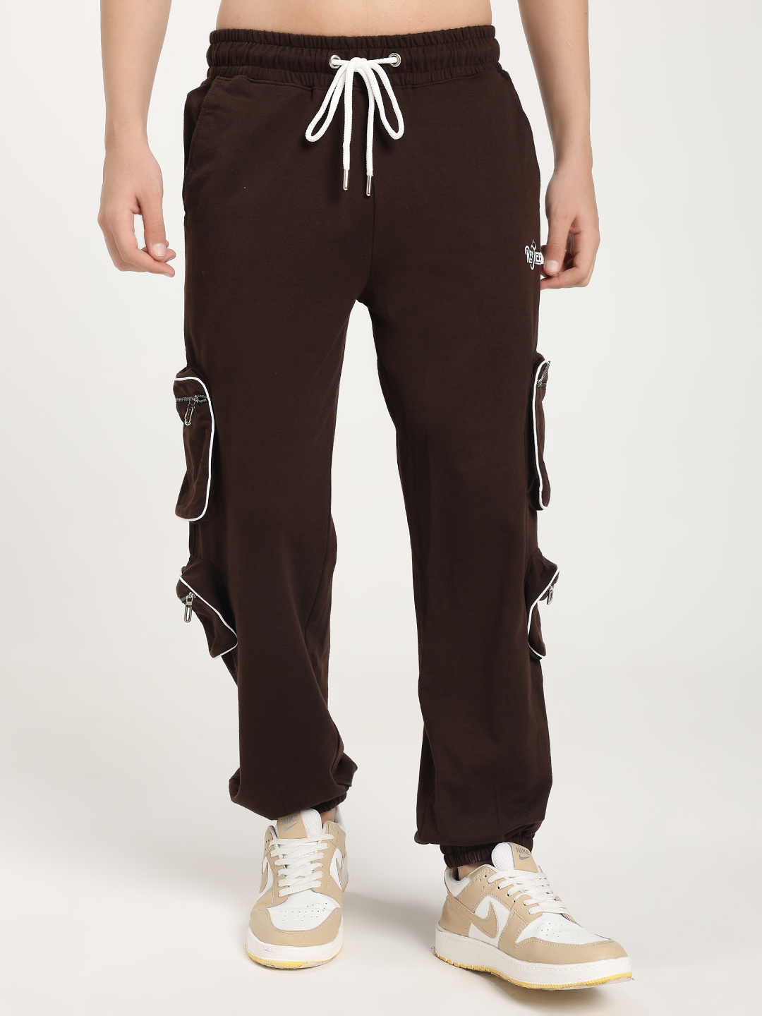 Brown Cargo Jogger Pants
