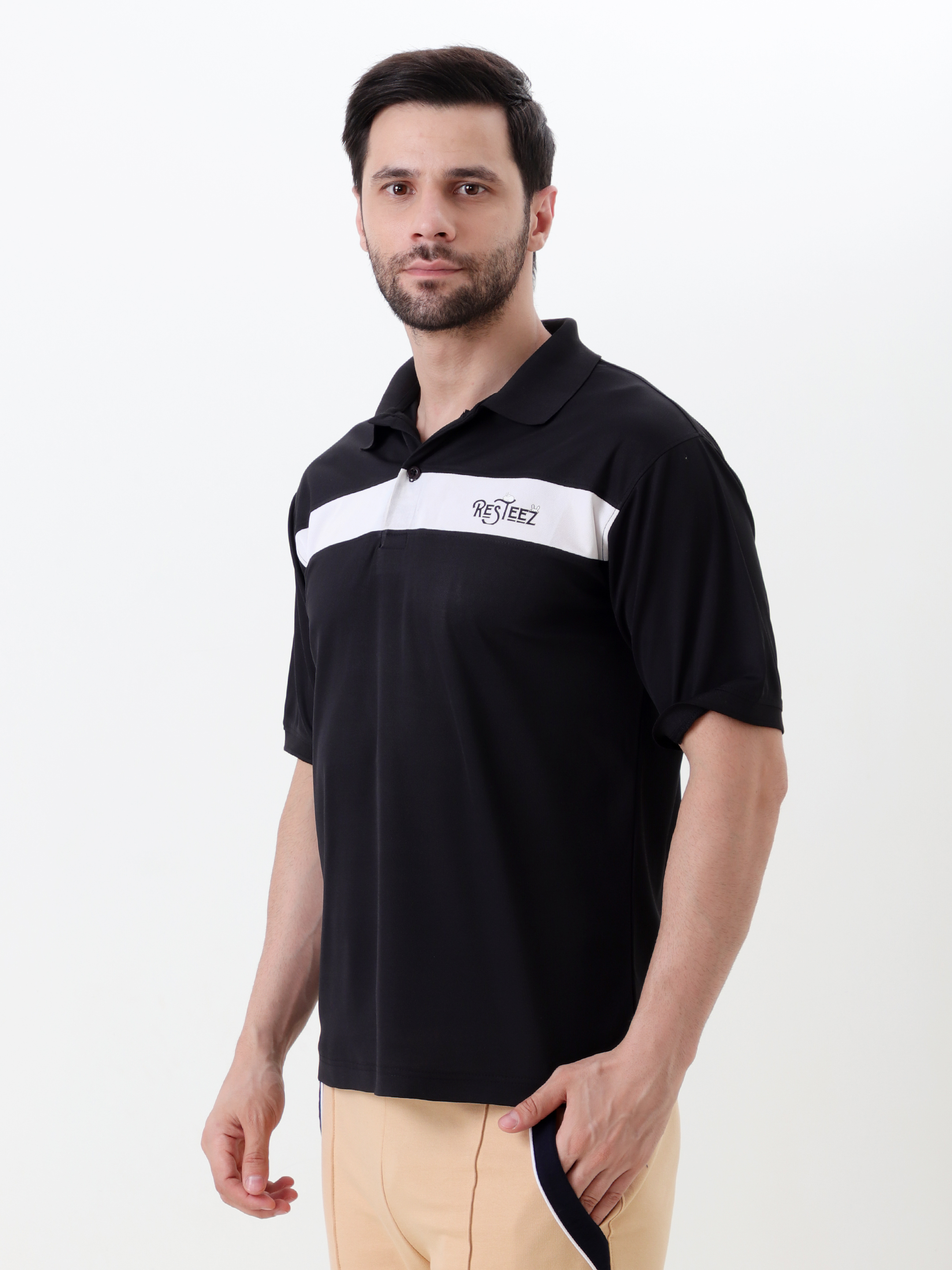 Black and White Polo Shirt