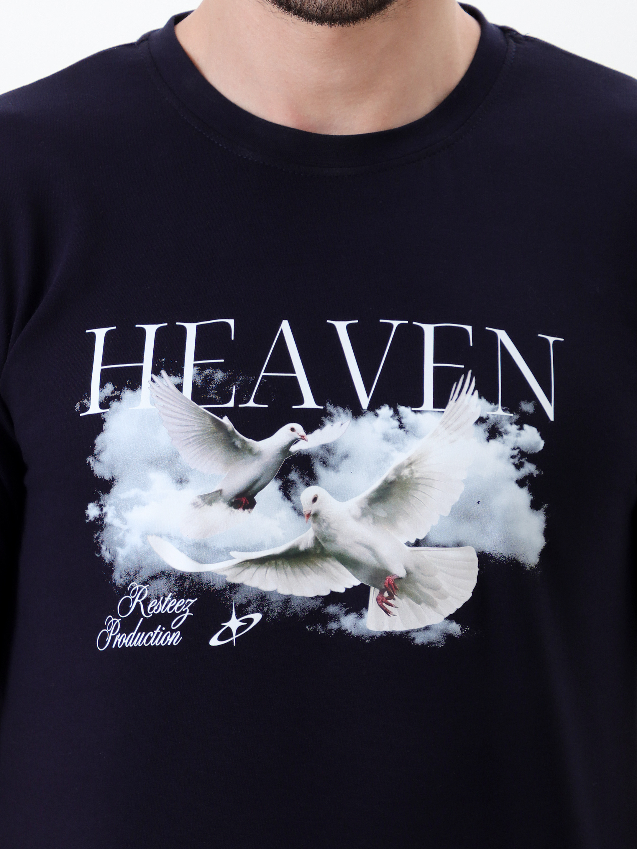 HEAVEN Printed Black T-Shirt