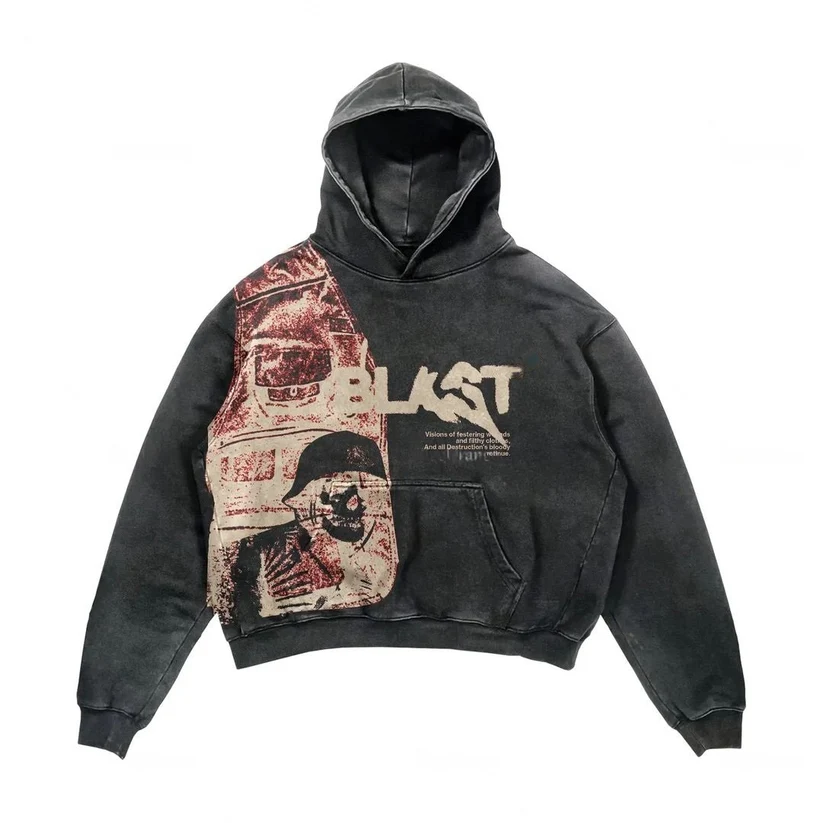 Vintage Blast Graphic Hoodie