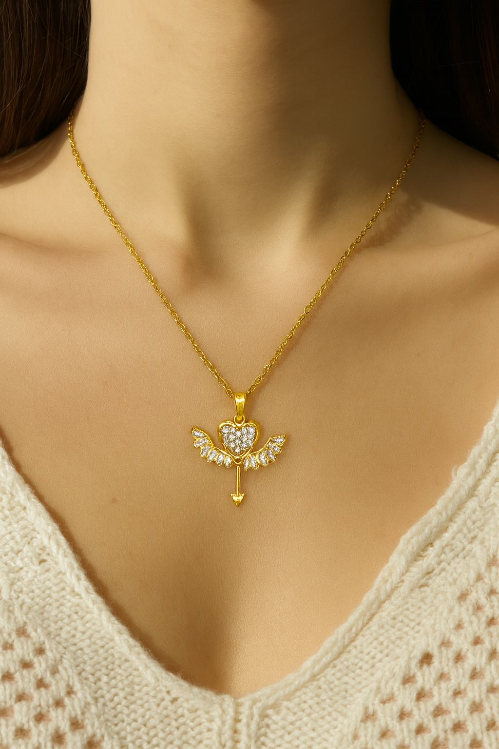 Gold Angel Wing Necklace