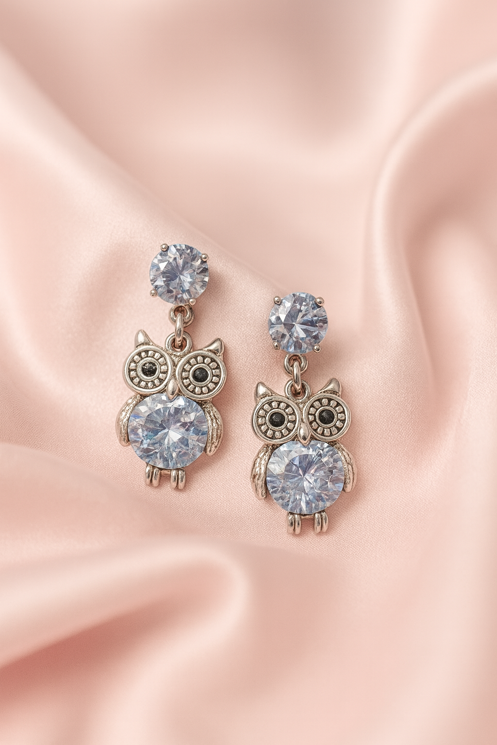 Silver Owl Stud Earrings