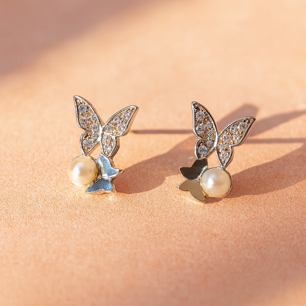 Butterfly Pearl Earrings