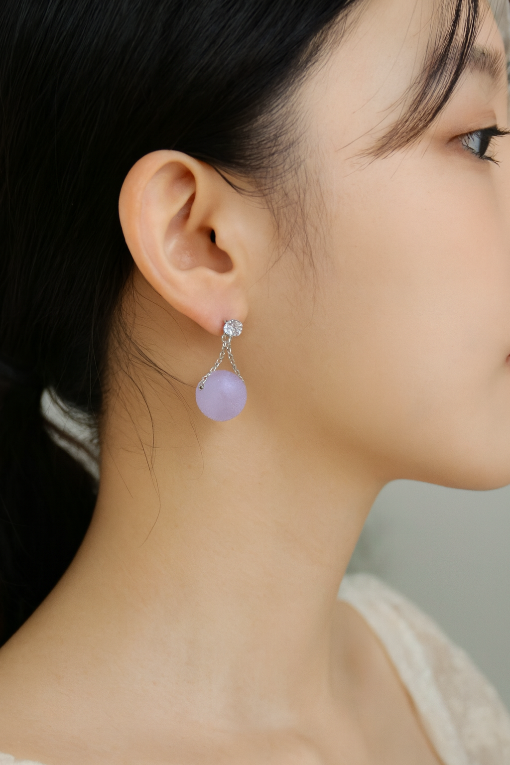 Lilac Gemstone Drop Earrings