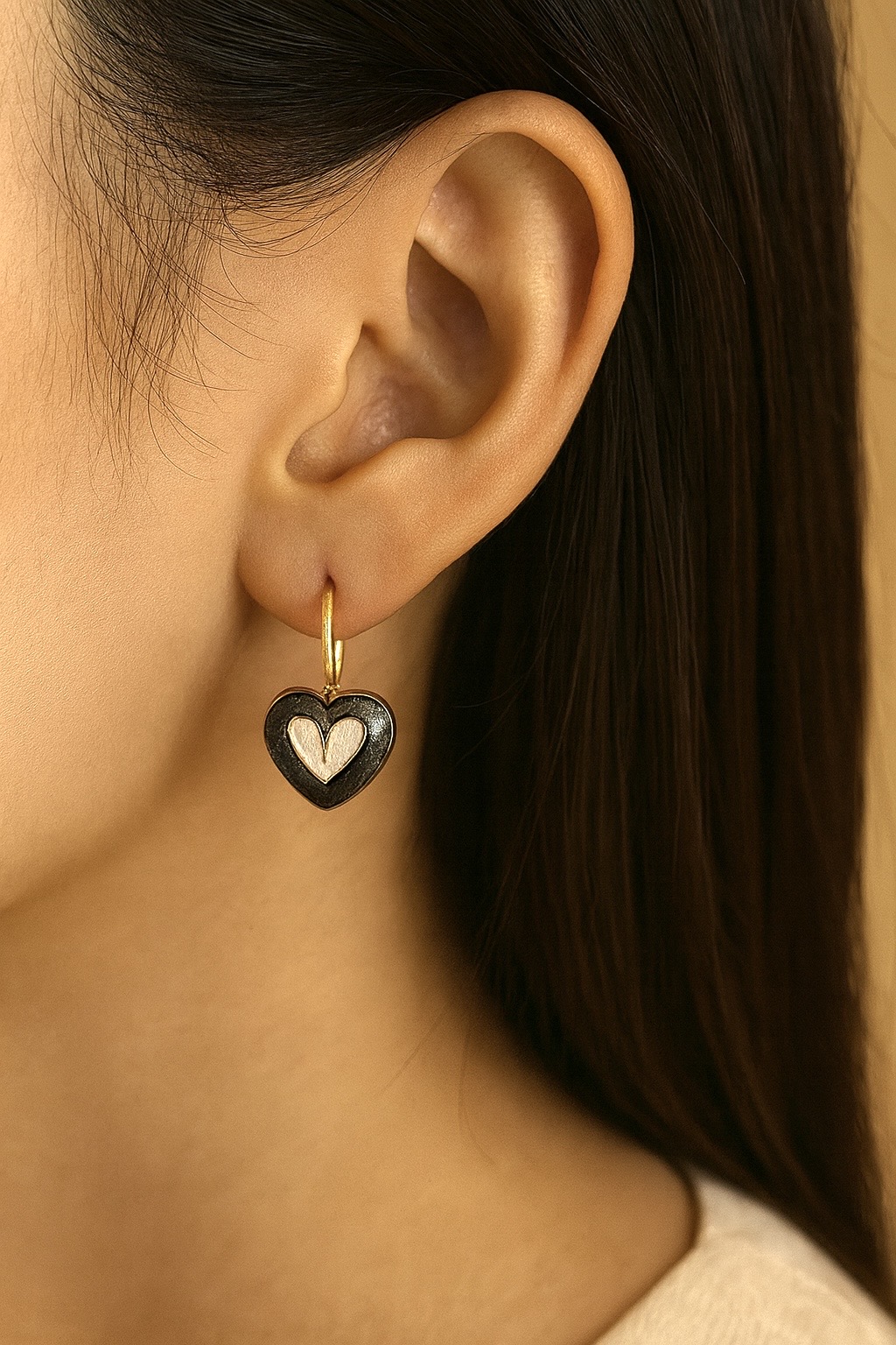 Heart-Shaped Hoop Earring
