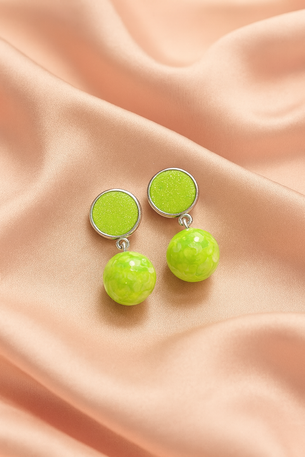 Green Statement Earrings