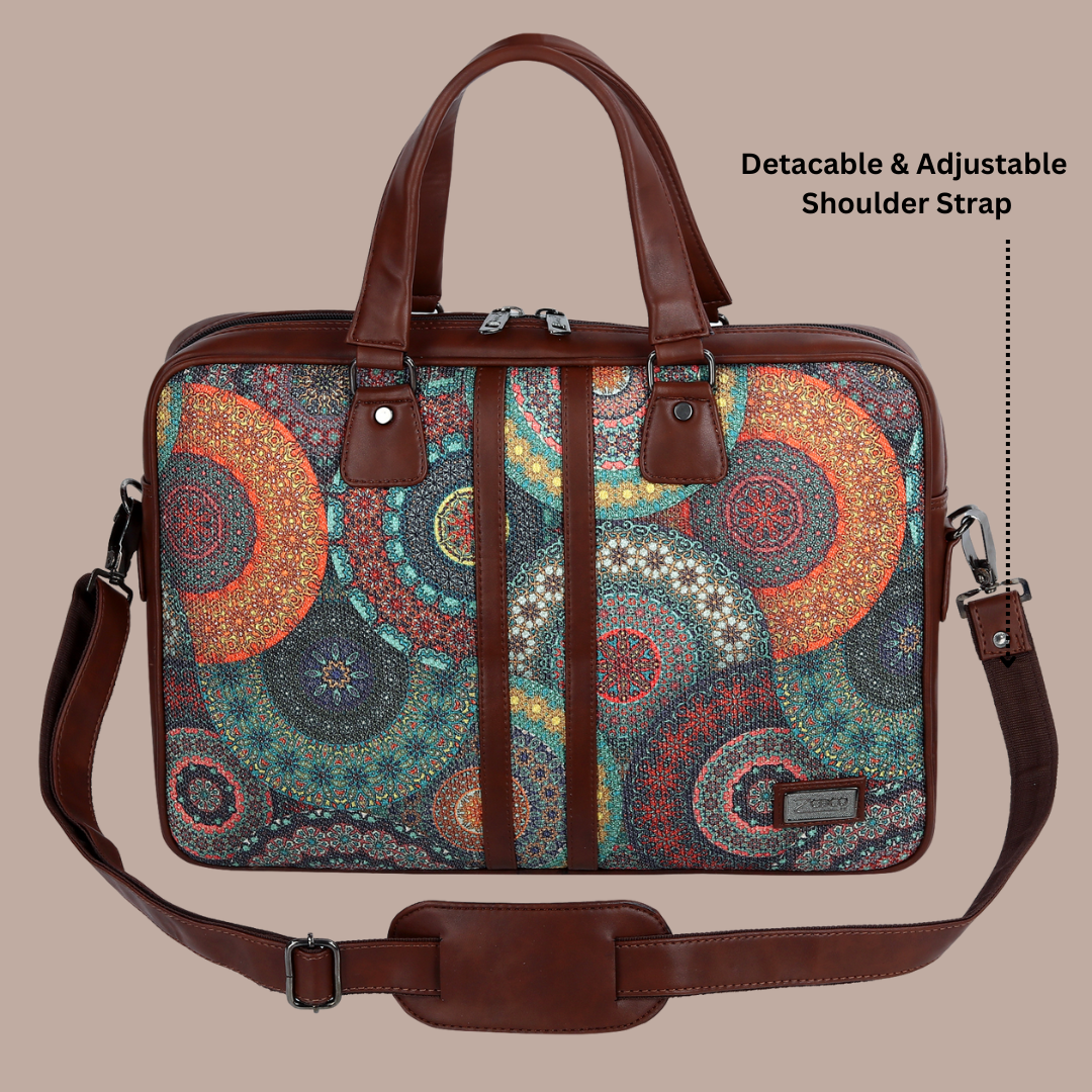 Floral Mandala Laptop Messenger Bag