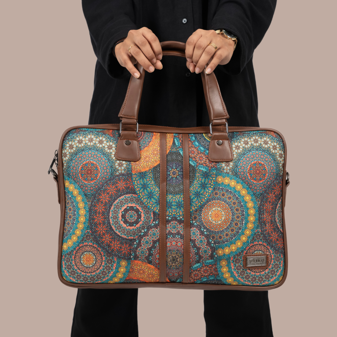 Floral Mandala Laptop Messenger Bag