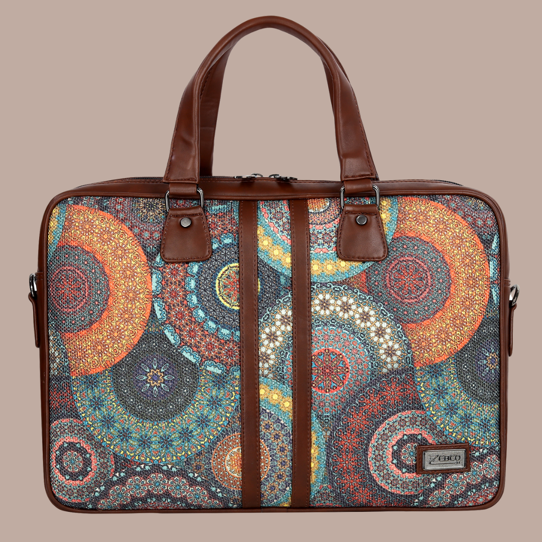 Floral Mandala Laptop Messenger Bag