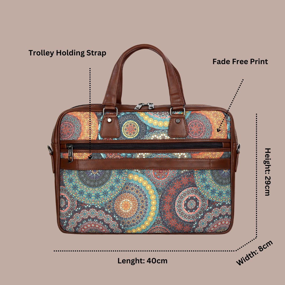 Floral Mandala Laptop Messenger Bag