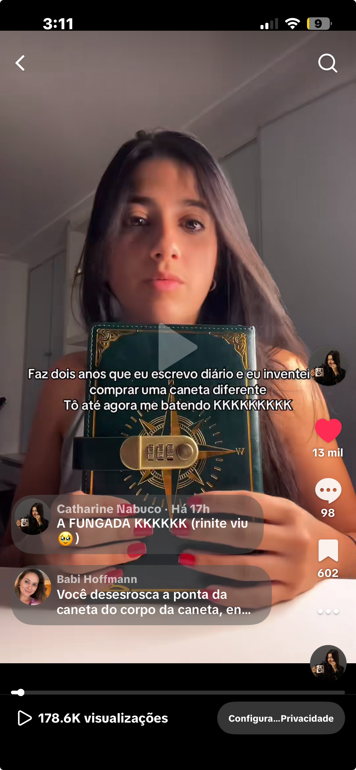 Diário com Fechadura de Senha do Tik tok