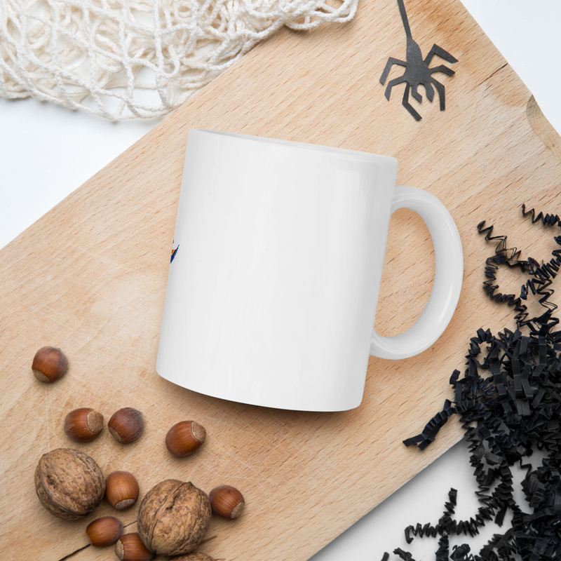 White glossy mug