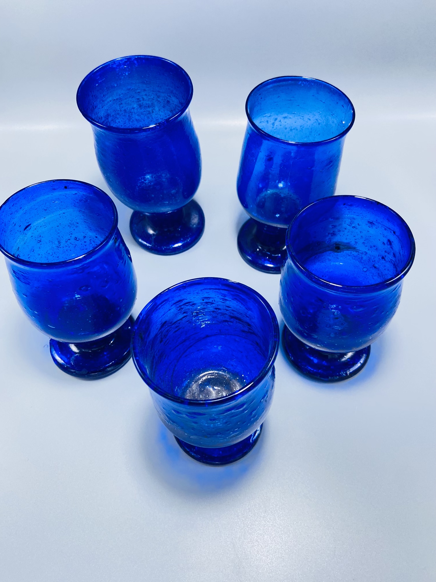 Vintage Blue Glass Pitcher