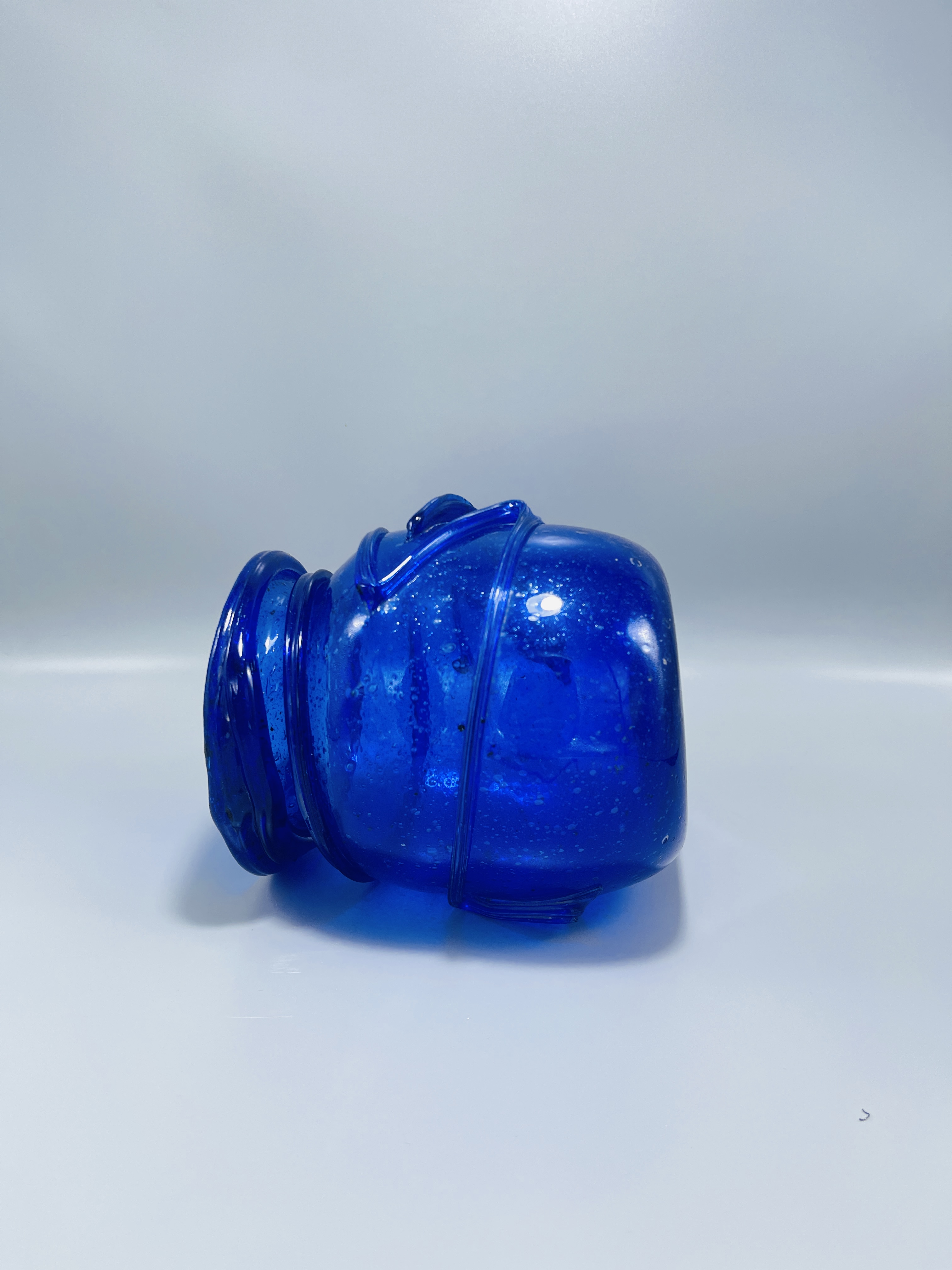  Artisan decorative vase or jar with swirled design