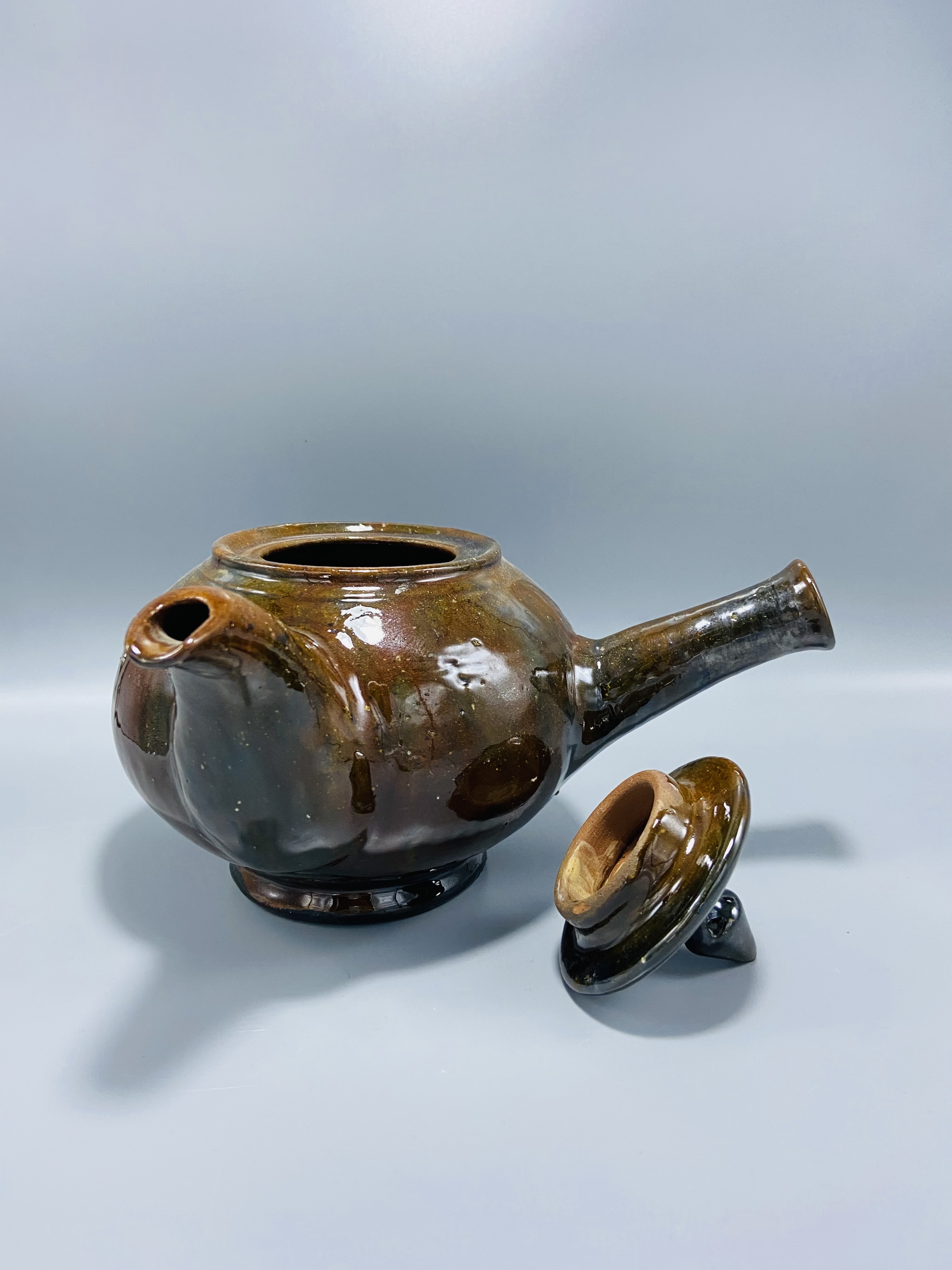 Handcrafted Ceramic Teapot with two glass 
