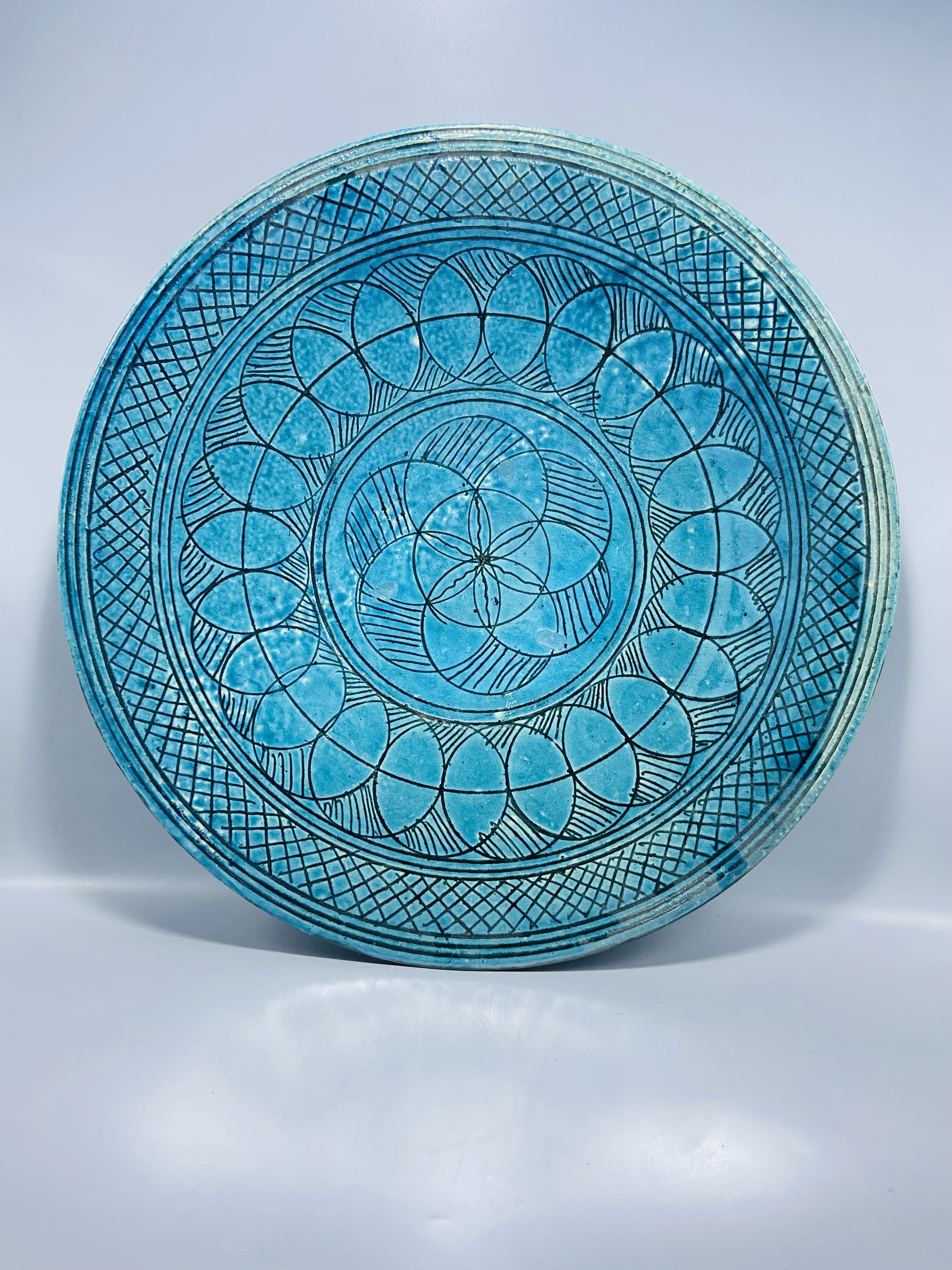 Handcrafted Blue Ceramic Plate