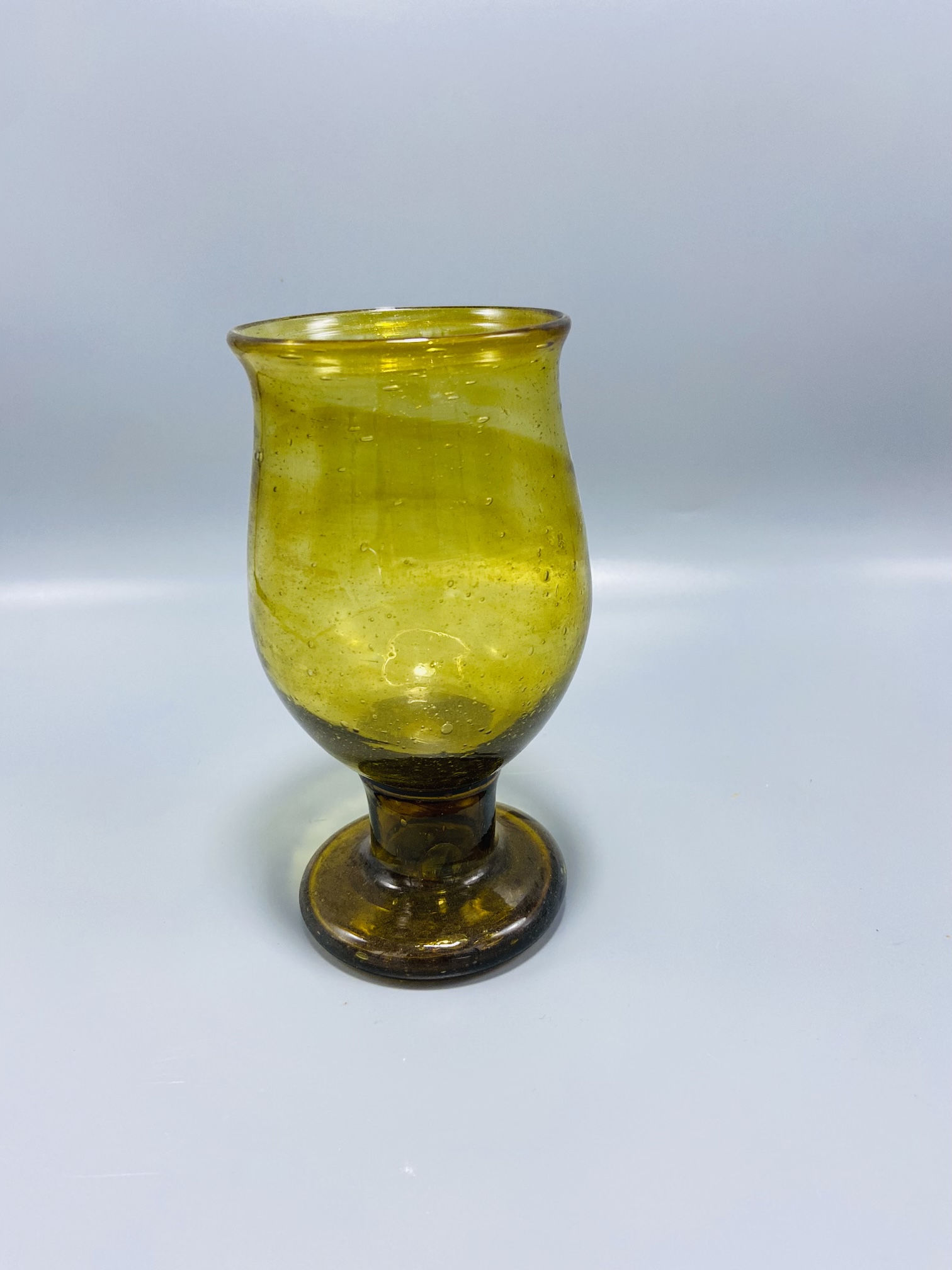 Vintage Amber Glass Goblet