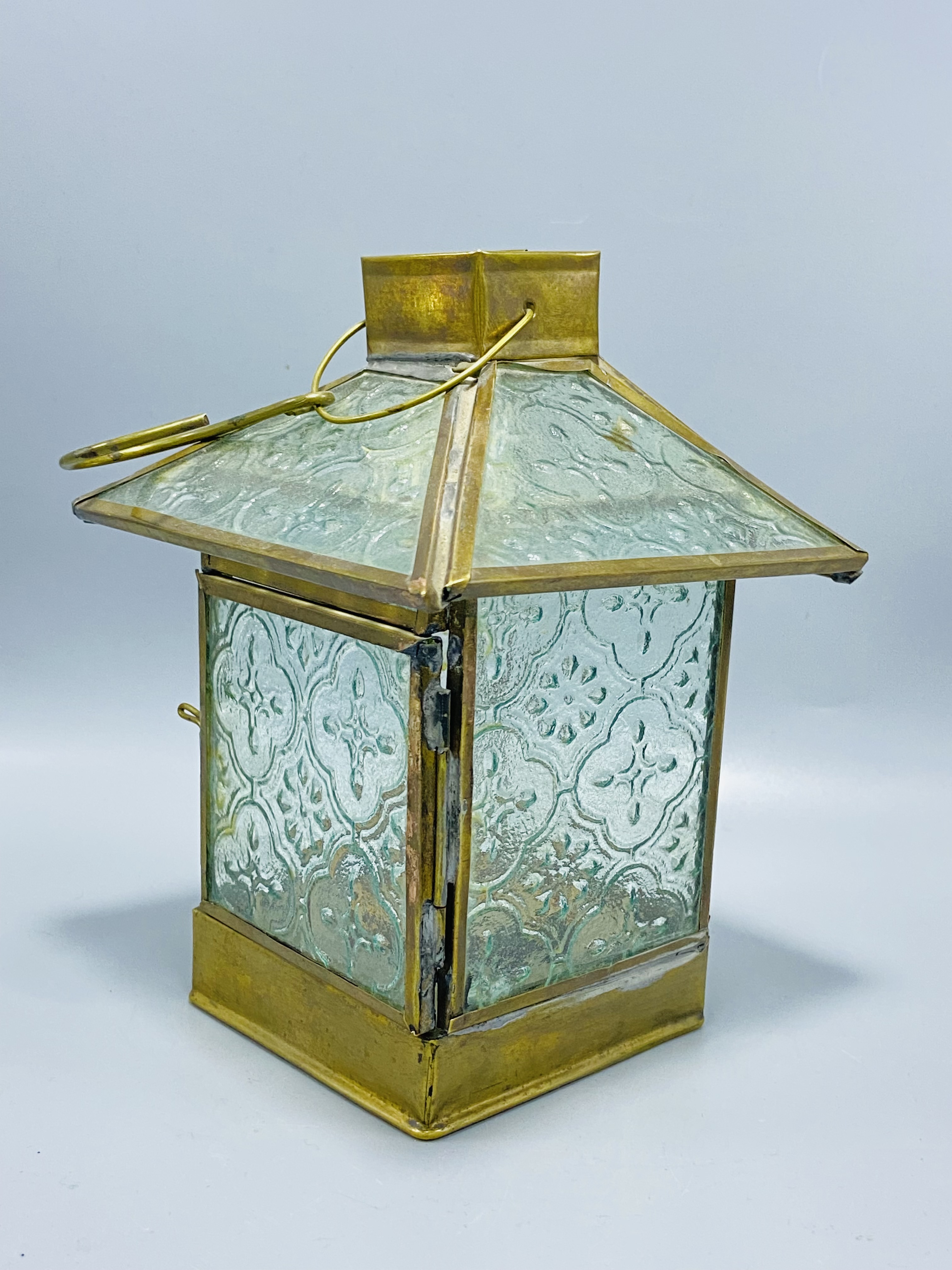 Vintage Brass and Glass Lantern